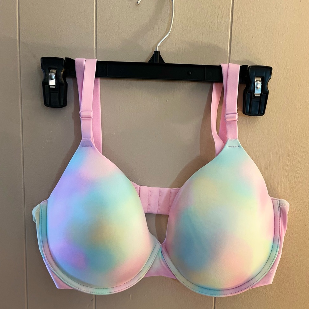 PINK Bra, 36DD, Pink, Blue, Green and Yellow.
